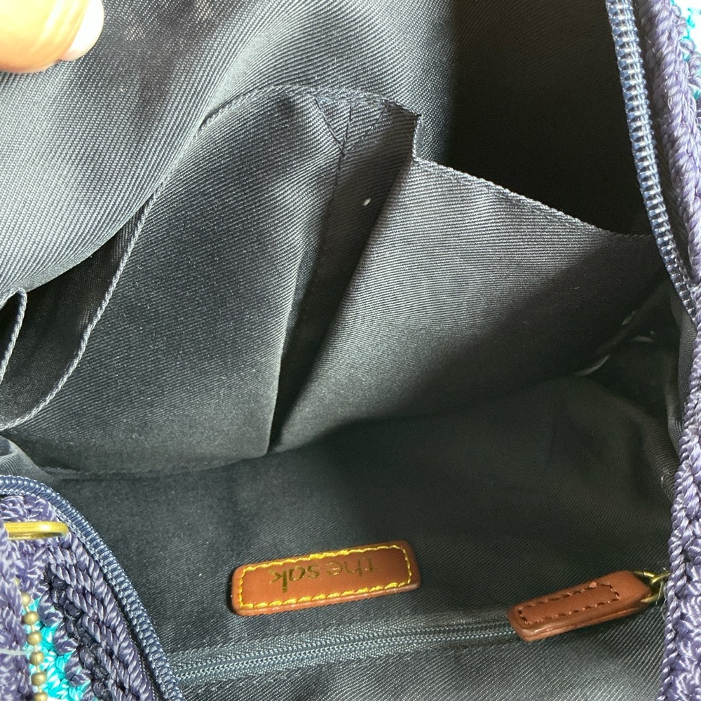 The Sak Amberly Navy and Red Crochet Shoulder Bag - Picture 11 of 12